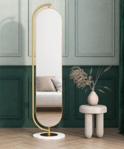 مرايا ستانليس ستيل بيضاوي بقاعدة رخام